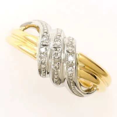 Pre-owned Unbranded Platinum Yellow Gold Yellow Gold (18k) Platinum 900 Band Ring () In Platinum, Yellow Gold
