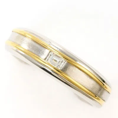 Pre-owned Unbranded Platinum Yellow Gold Yellow Gold (18k) Platinum 900 Band Ring () In Platinum, Yellow Gold