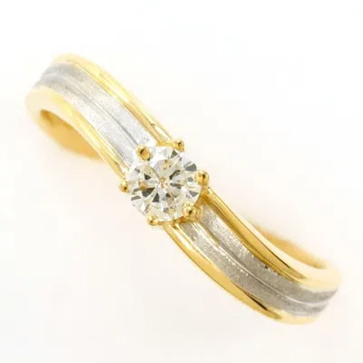 Pre-owned Unbranded Platinum Yellow Gold Yellow Gold (18k) Platinum 900 Band Ring () In Platinum, Yellow Gold