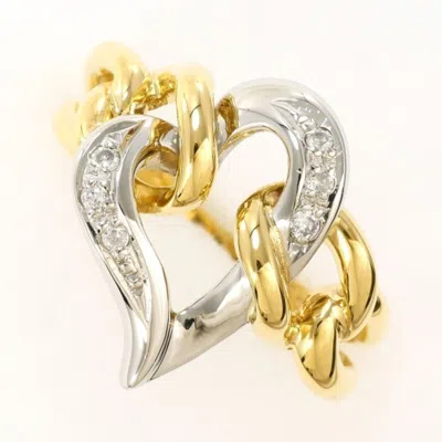 Pre-owned Unbranded Platinum Yellow Gold Yellow Gold (18k) Platinum 900 Band Ring () In Platinum, Yellow Gold