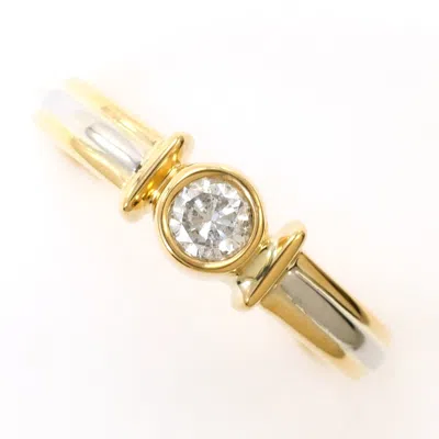 Pre-owned Unbranded Platinum Yellow Gold Yellow Gold (18k) Platinum 900 Band Ring () In Platinum, Yellow Gold