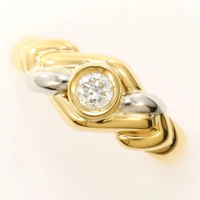 Pre-owned Unbranded Platinum Yellow Gold Yellow Gold (18k) Platinum 900 Band Ring () In Platinum, Yellow Gold