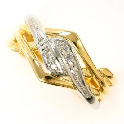 Pre-owned Unbranded Platinum Yellow Gold Yellow Gold (18k) Platinum 900 Band Ring () In Platinum, Yellow Gold