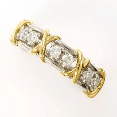 Pre-owned Unbranded Platinum Yellow Gold Yellow Gold (18k) Platinum 900 Band Ring () In Platinum, Yellow Gold