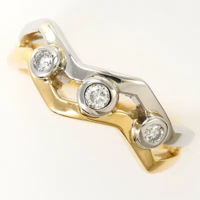 Pre-owned Unbranded Platinum Yellow Gold Yellow Gold (18k) Platinum 900 Band Ring () In Platinum, Yellow Gold