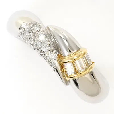 Pre-owned Unbranded Platinum Yellow Gold Yellow Gold (18k) Platinum 900 Band Ring () In Platinum, Yellow Gold