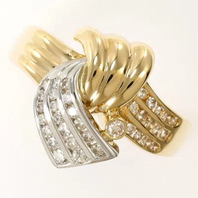 Pre-owned Unbranded Platinum Yellow Gold Yellow Gold (18k) Platinum 900 Band Ring () In Platinum, Yellow Gold