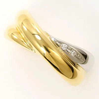 Pre-owned Unbranded Platinum Yellow Gold Yellow Gold (18k) Platinum 900 Band Ring () In Platinum, Yellow Gold
