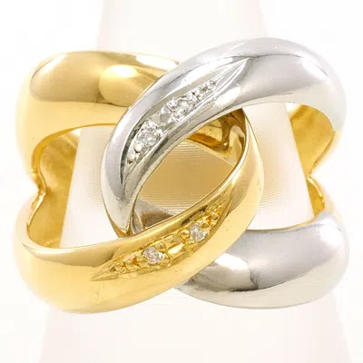 Pre-owned Unbranded Platinum Yellow Gold Yellow Gold (18k) Platinum 900 Band Ring () In Platinum, Yellow Gold
