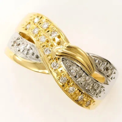 Pre-owned Unbranded Platinum Yellow Gold Yellow Gold (18k) Platinum 900 Band Ring () In Platinum, Yellow Gold