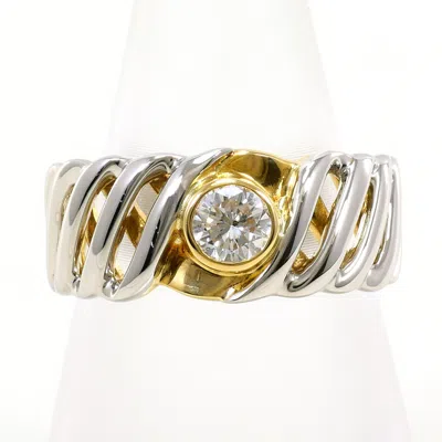 Pre-owned Unbranded Platinum Yellow Gold Yellow Gold (18k) Platinum 900 Band Ring () In Platinum, Yellow Gold