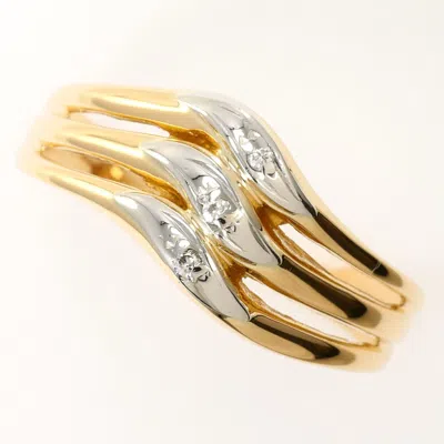 Pre-owned Unbranded Platinum Yellow Gold Yellow Gold (18k) Platinum 900 Band Ring () In Platinum, Yellow Gold