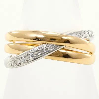 Pre-owned Unbranded Platinum Yellow Gold Yellow Gold (18k) Platinum 900 Band Ring () In Platinum, Yellow Gold