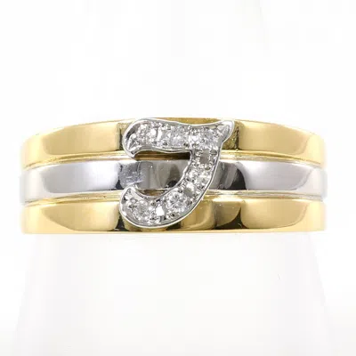 Pre-owned Unbranded Platinum Yellow Gold Yellow Gold (18k) Platinum 900 Band Ring () In Platinum, Yellow Gold