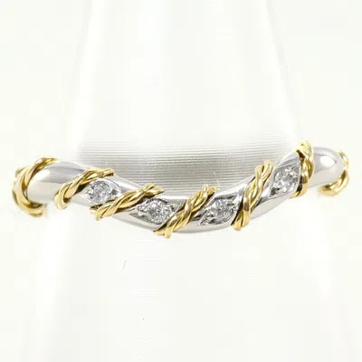 Pre-owned Unbranded Platinum Yellow Gold Yellow Gold (18k) Platinum 900 Band Ring () In Platinum, Yellow Gold