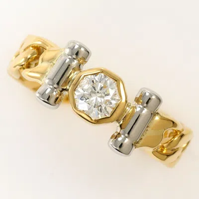 Pre-owned Unbranded Platinum Yellow Gold Yellow Gold (18k) Platinum 900 Band Ring () In Platinum, Yellow Gold