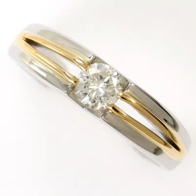 Pre-owned Unbranded Platinum Yellow Gold Yellow Gold (18k) Platinum 900 Band Ring () In Platinum, Yellow Gold