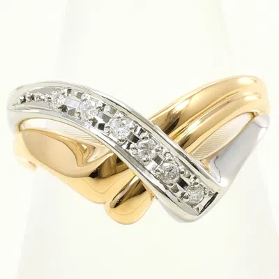 Pre-owned Unbranded Platinum Yellow Gold Yellow Gold (18k) Platinum Band Ring () In Platinum, Yellow Gold