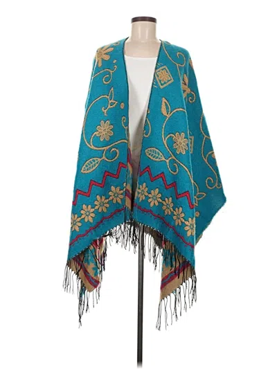 Pre-owned Unbranded Poncho In Blue