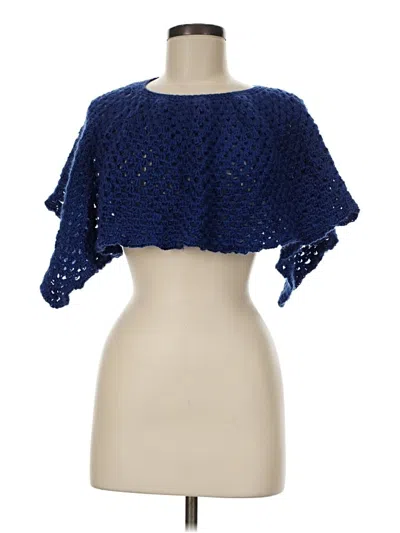 Pre-owned Unbranded Poncho In Blue