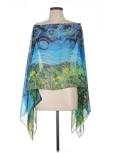 Pre-owned Unbranded Poncho In Blue