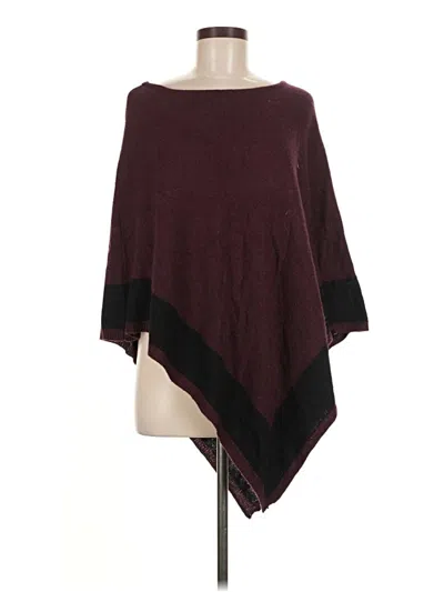 Pre-owned Unbranded Poncho In Burgundy
