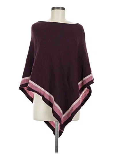 Pre-owned Unbranded Poncho In Burgundy