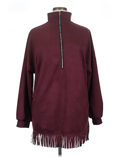 Pre-owned Unbranded Poncho In Burgundy
