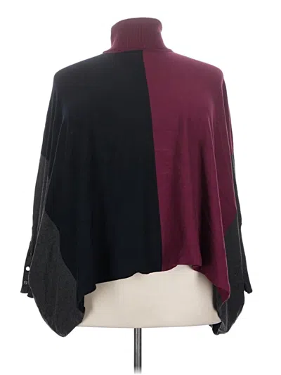 Pre-owned Unbranded Poncho In Burgundy