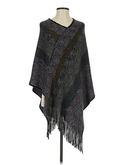 Pre-owned Unbranded Poncho In Burgundy