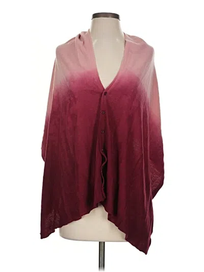 Pre-owned Unbranded Poncho In Burgundy