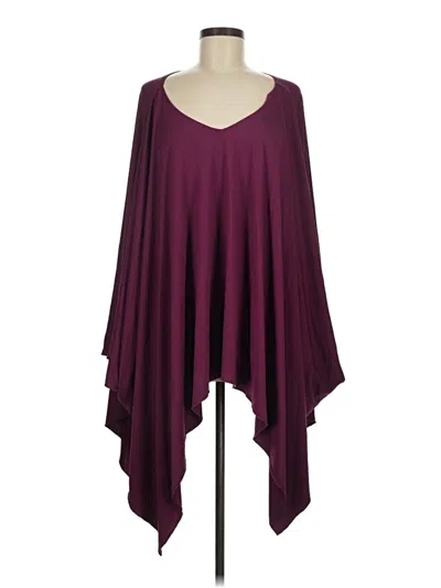 Pre-owned Unbranded Poncho In Burgundy