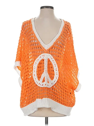 Pre-owned Unbranded Poncho In Orange