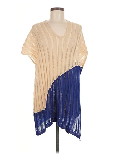 Pre-owned Unbranded Poncho In Tan