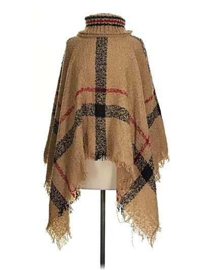 Pre-owned Unbranded Poncho In Tan