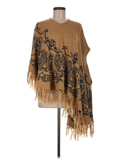 Pre-owned Unbranded Poncho In Tan