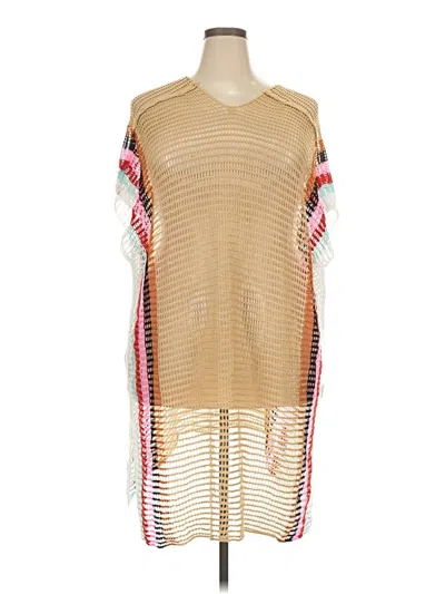 Pre-owned Unbranded Poncho In Tan