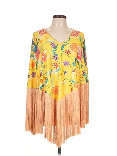 Pre-owned Unbranded Poncho In Yellow