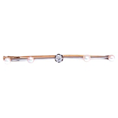 Pre-owned Unbranded Prominent Estate Elite 0.50ct Natural Diamonds Tie Bar Brooch Pin 14kt 12553 In Multi