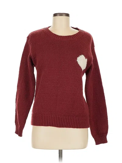 Pre-owned Unbranded Pullover Sweater In Burgundy