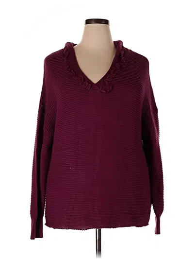 Pre-owned Unbranded Pullover Sweater In Burgundy