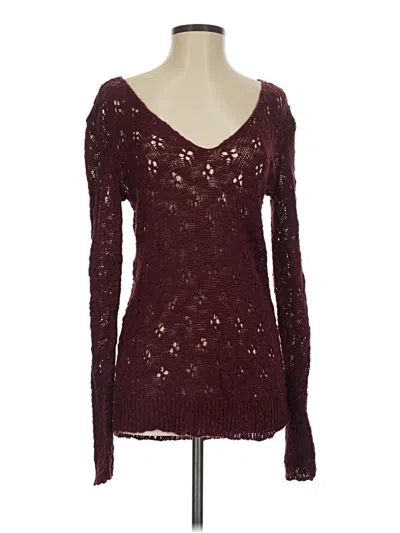 Pre-owned Unbranded Pullover Sweater In Burgundy