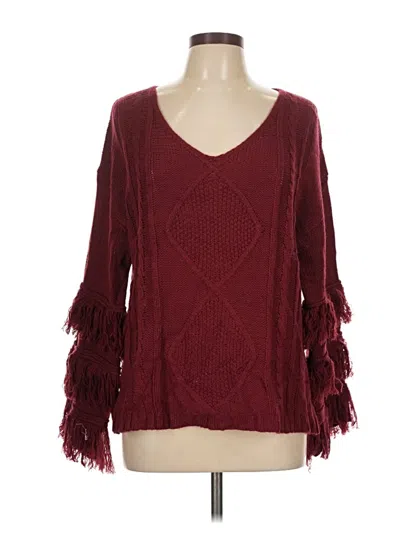 Pre-owned Unbranded Pullover Sweater In Burgundy