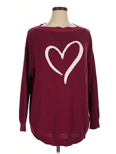 Pre-owned Unbranded Pullover Sweater In Burgundy