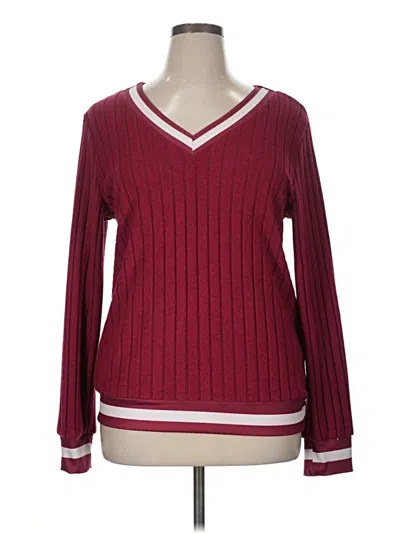 Pre-owned Unbranded Pullover Sweater In Burgundy