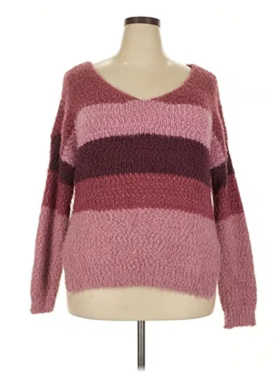 Pre-owned Unbranded Pullover Sweater In Burgundy