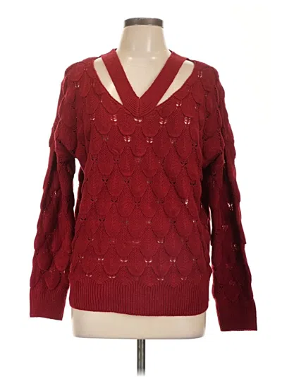 Pre-owned Unbranded Pullover Sweater In Burgundy