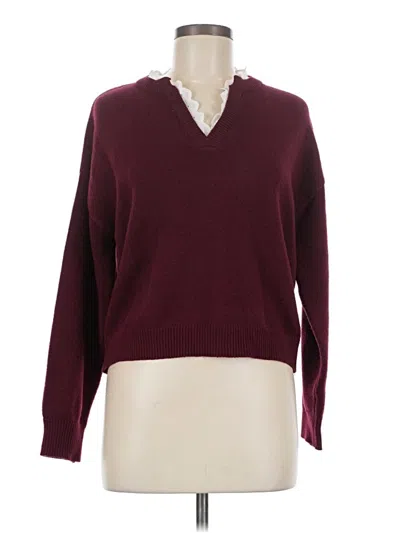 Pre-owned Unbranded Pullover Sweater In Burgundy