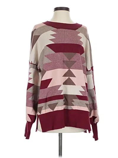 Pre-owned Unbranded Pullover Sweater In Burgundy