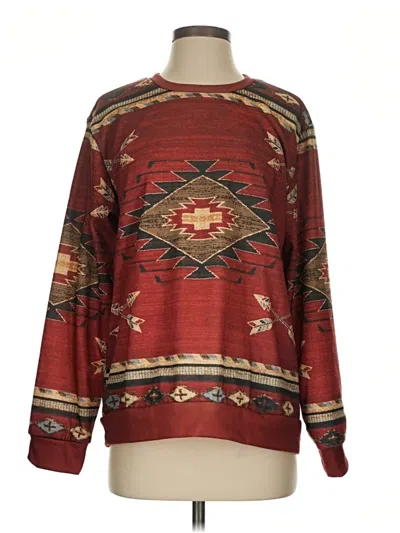 Pre-owned Unbranded Pullover Sweater In Burgundy